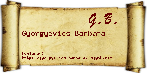 Gyorgyevics Barbara névjegykártya