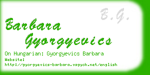 barbara gyorgyevics business card